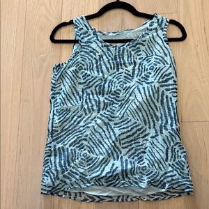 LOFT Zebra Print Tank Top - Blue and White